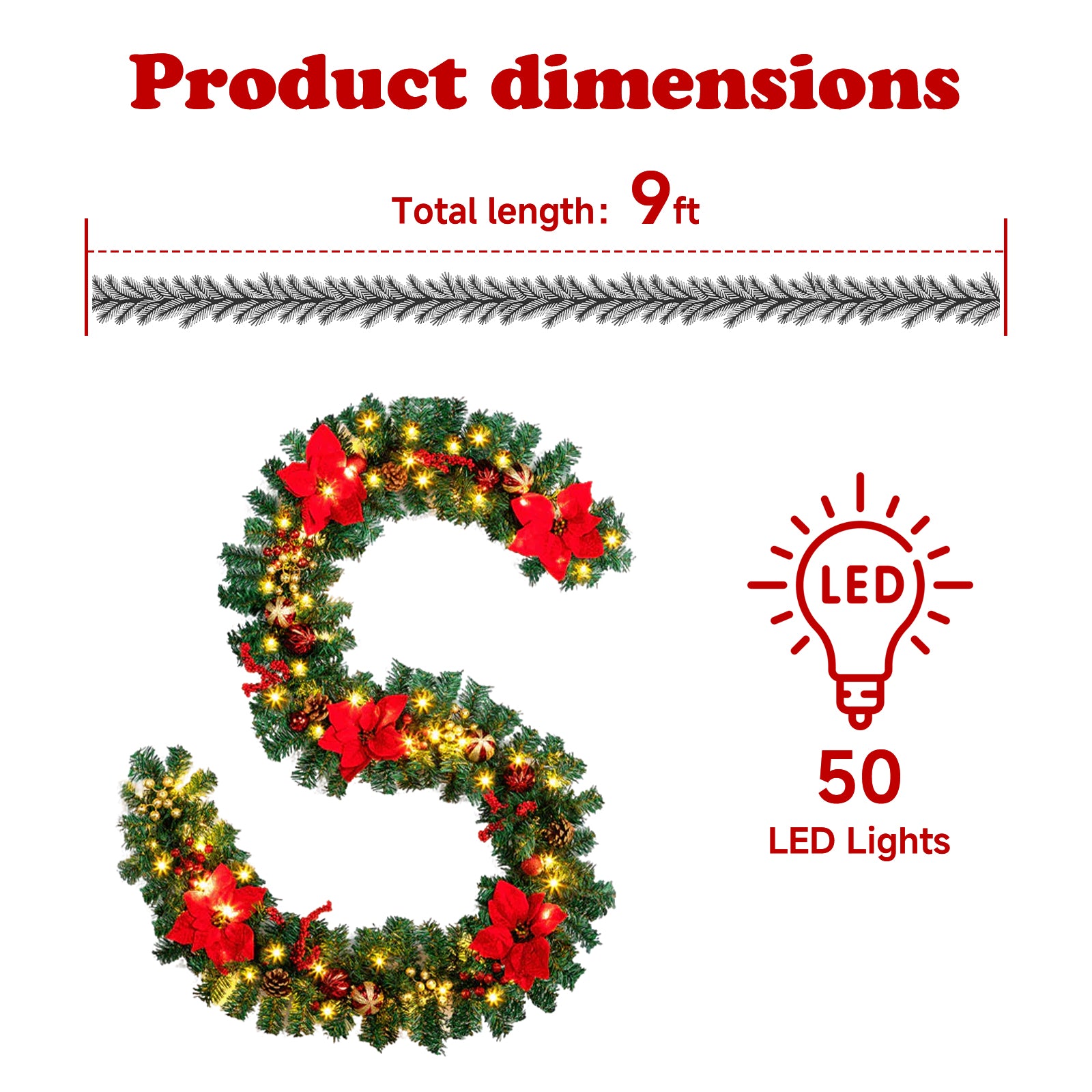 Quntis 5-in-1 Christmas Decoration Bundle — Window Lights, Tree Lights, Garland, and Gift Boxes Set for Holiday Indoor & Outdoor Décor