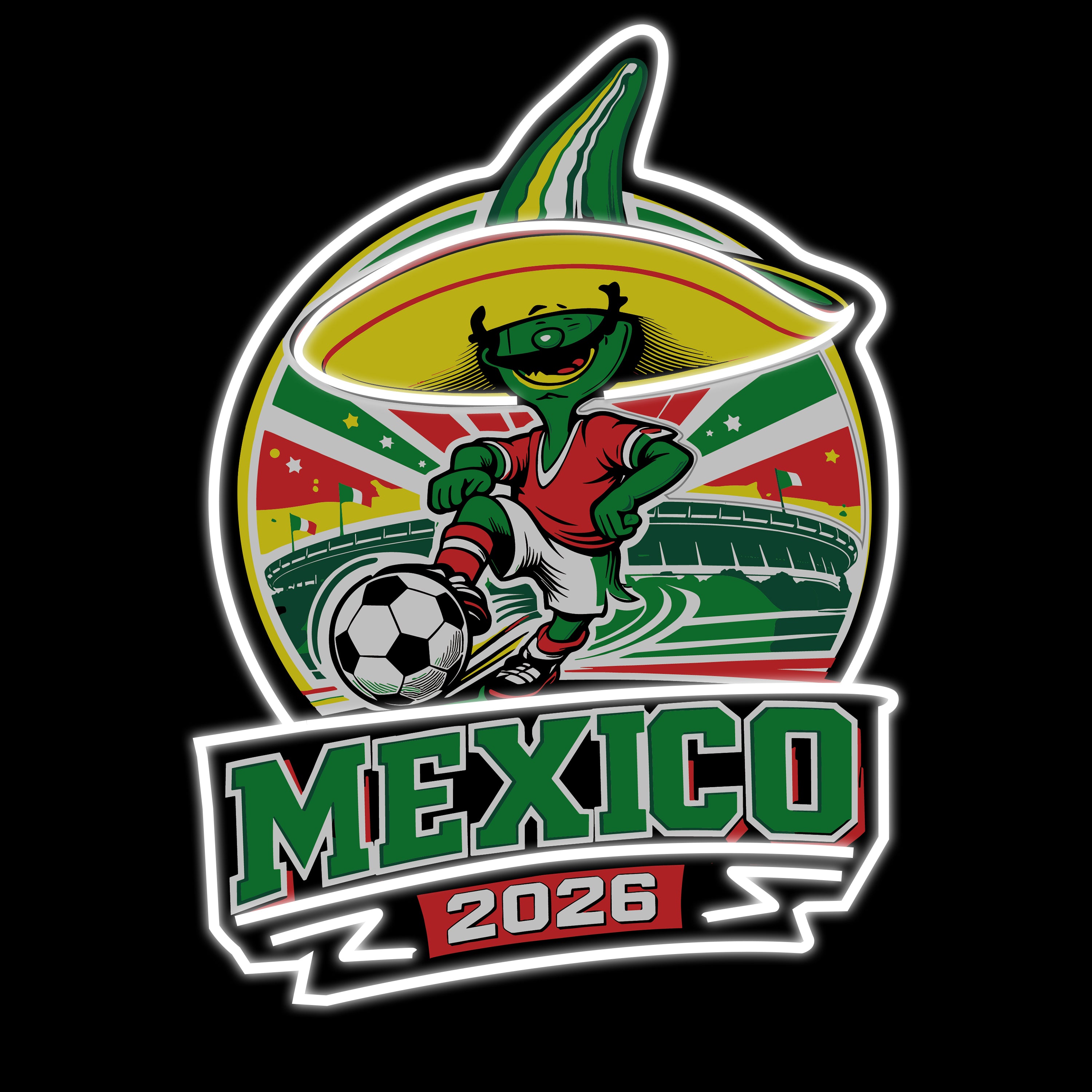 メキシコ 2026年ワールドカップ カスタムLEDネオンサイン―サッカー
