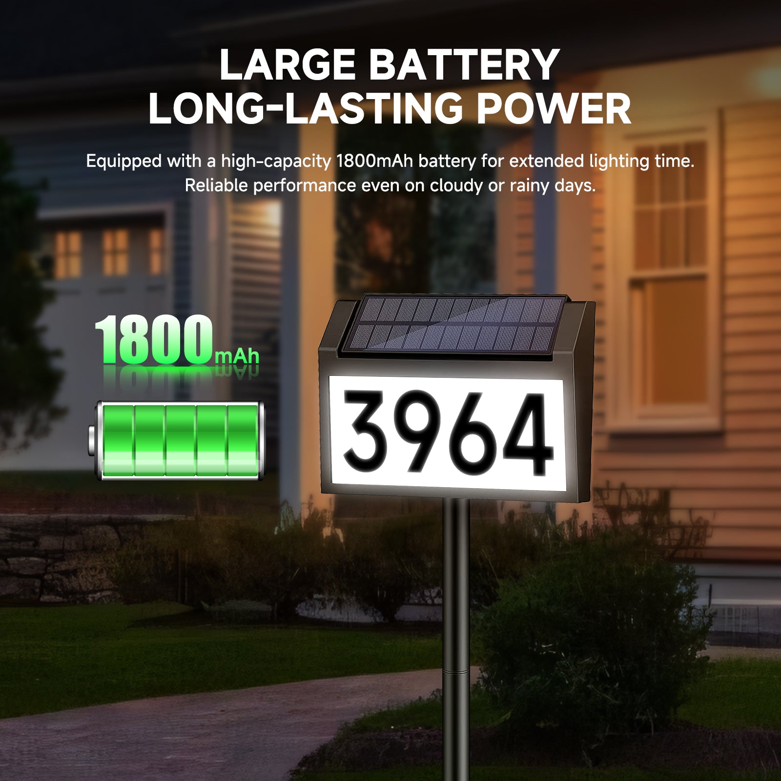 Solar address numbers with light, solar House Numbers, Solar Powered Address Sign Waterproof