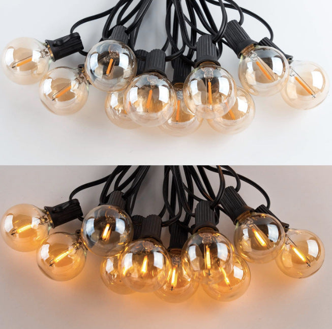 G40 Gold-Plated Globe String Lights | Outdoor Wedding & Ambient Decor | Dimmable Camping Globe Lights