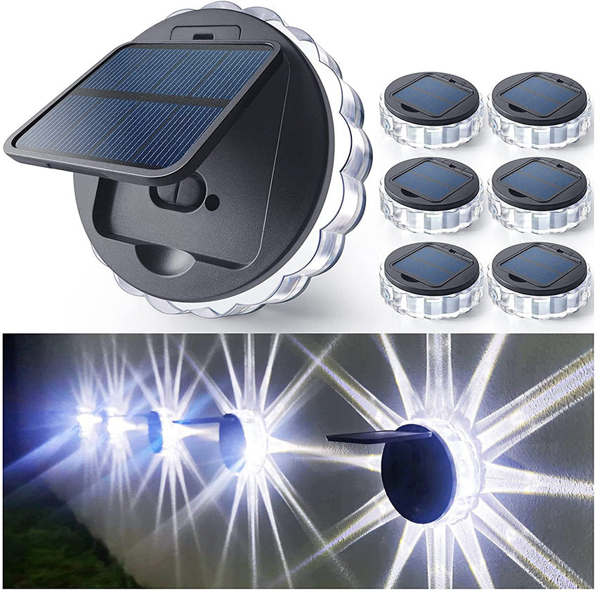 Luzes de Parede Solares 6-Pack, Ligação/Desligação Automática, Lâmpadas Impermeáveis para Cerca e Jardim