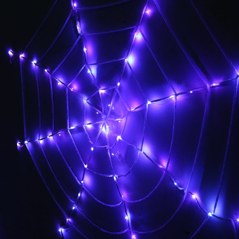 3.6m Halloween Spider Web String Lights with Remote – Spooky LED Web Decor for Indoor & Outdoor Parties