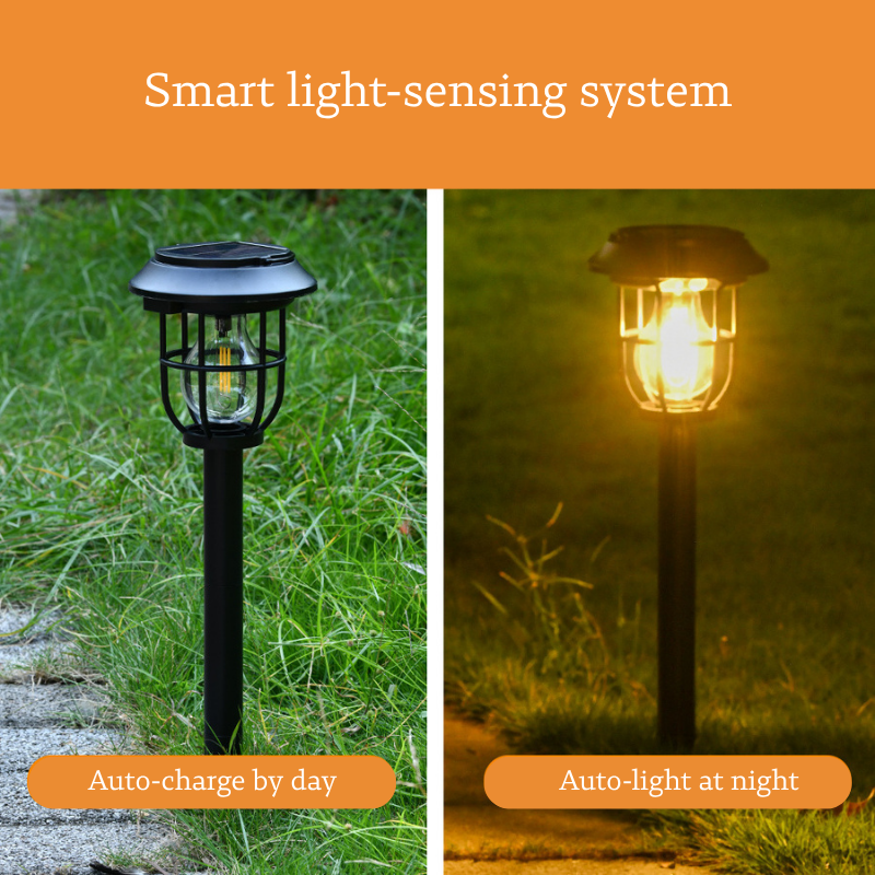 3-in-1 Solar Lawn Light – Ground Insert, Hanging & Wall-Mount Outdoor Filament Atmosphere Lamp | Sensor Garden & Pathway Light
