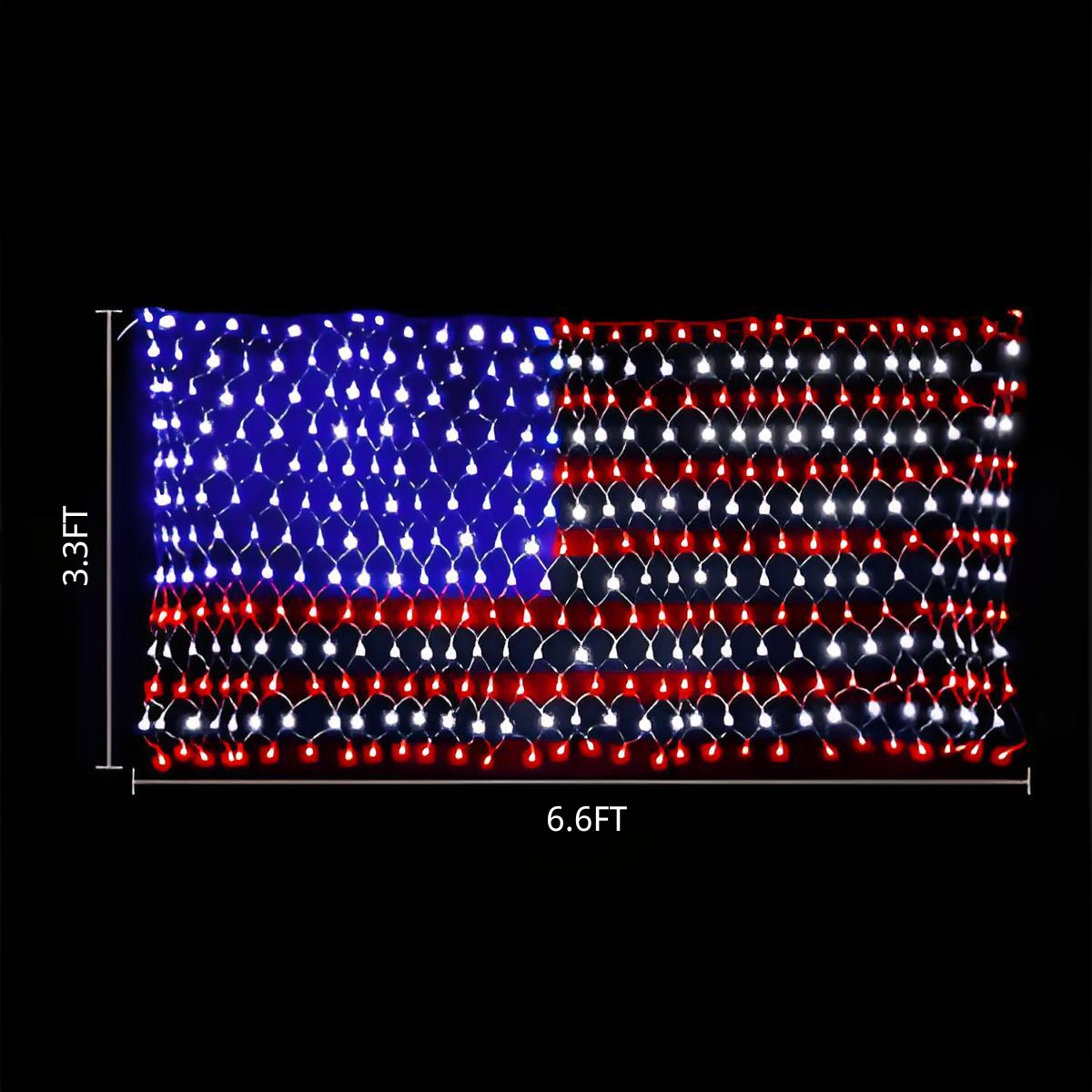 Waterproof LED American Flag Lights – Perfect for 4th of July, Memorial Day, Independence Day, Christmas, Garden, Yard, and Holiday Decorations