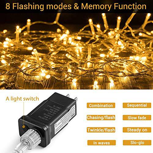 8 Flash Modes Decorative Lights 328FT 500 LEDs - quntis-service
