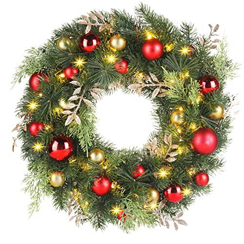 16 Inch Christmas Wreath with 40 LED Lights - quntis-service