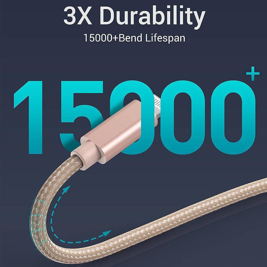 10ft/6ft/3ft 3Pack USB C to Lightning Nylon Cable (Gold) - quntis-service