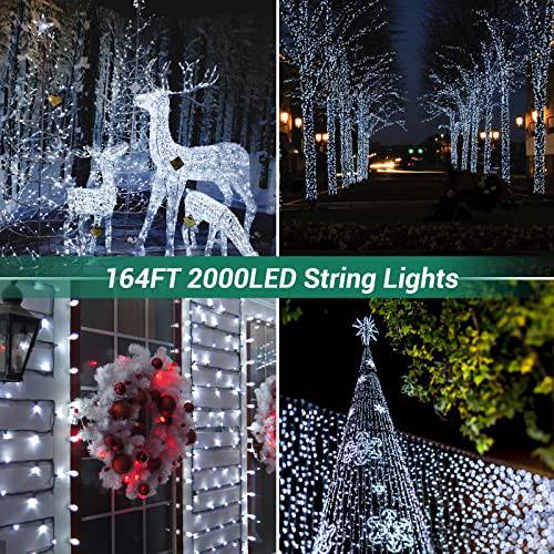 Christmas Cluster Outdoor White Tree Lights 8 Mode Plug in (2 SIZE) - quntis-service