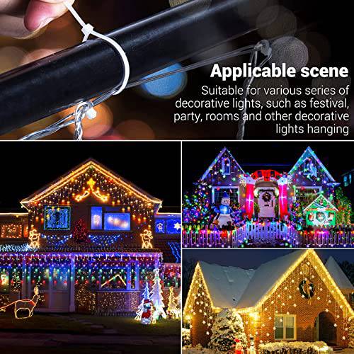 65.6FT 800 LED Snowflake Christmas Icicle, Outdoor Indoor Lights with 160 Drops, Remote Control & 11 Modes Curtain Fairy Light - quntis-service