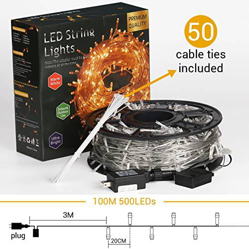 New Version Christmas Tree Lights with 8 Modes String Lights, Warm White (2 SIZE) - quntis-service