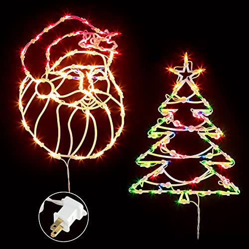 Santa Claus and Christmas Tree Tungsten Showcase Lights,Pack of 3 - quntis-service