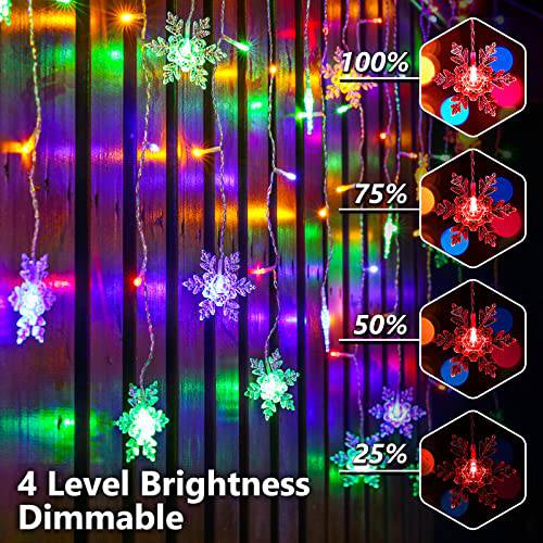 32.8 FT 400LED Icicle Christmas Lights, Plug in 80 Snowflake Fairy Lights - quntis-service