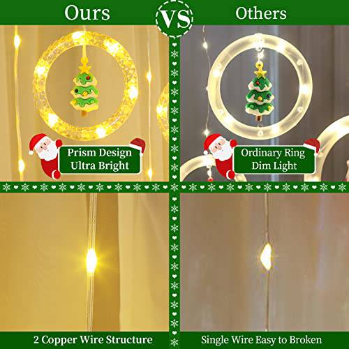 Christmas Led Curtain Lights,Luxear 100 LED 9.8FT*2.3FT Christmas Window Lights with 8 Modes,Waterproof Christmas Hanging Fairy Lights Backdrop Decoration for Bedroom Wedding Party Wall, Warm White - quntis-service