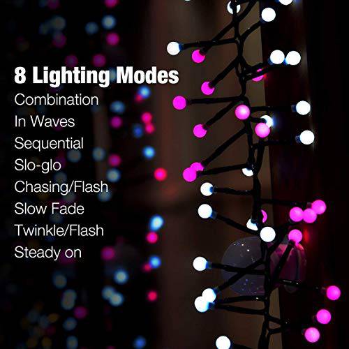Christmas Fairy Lights - 13FT 400 LEDs, Pink White - quntis-service