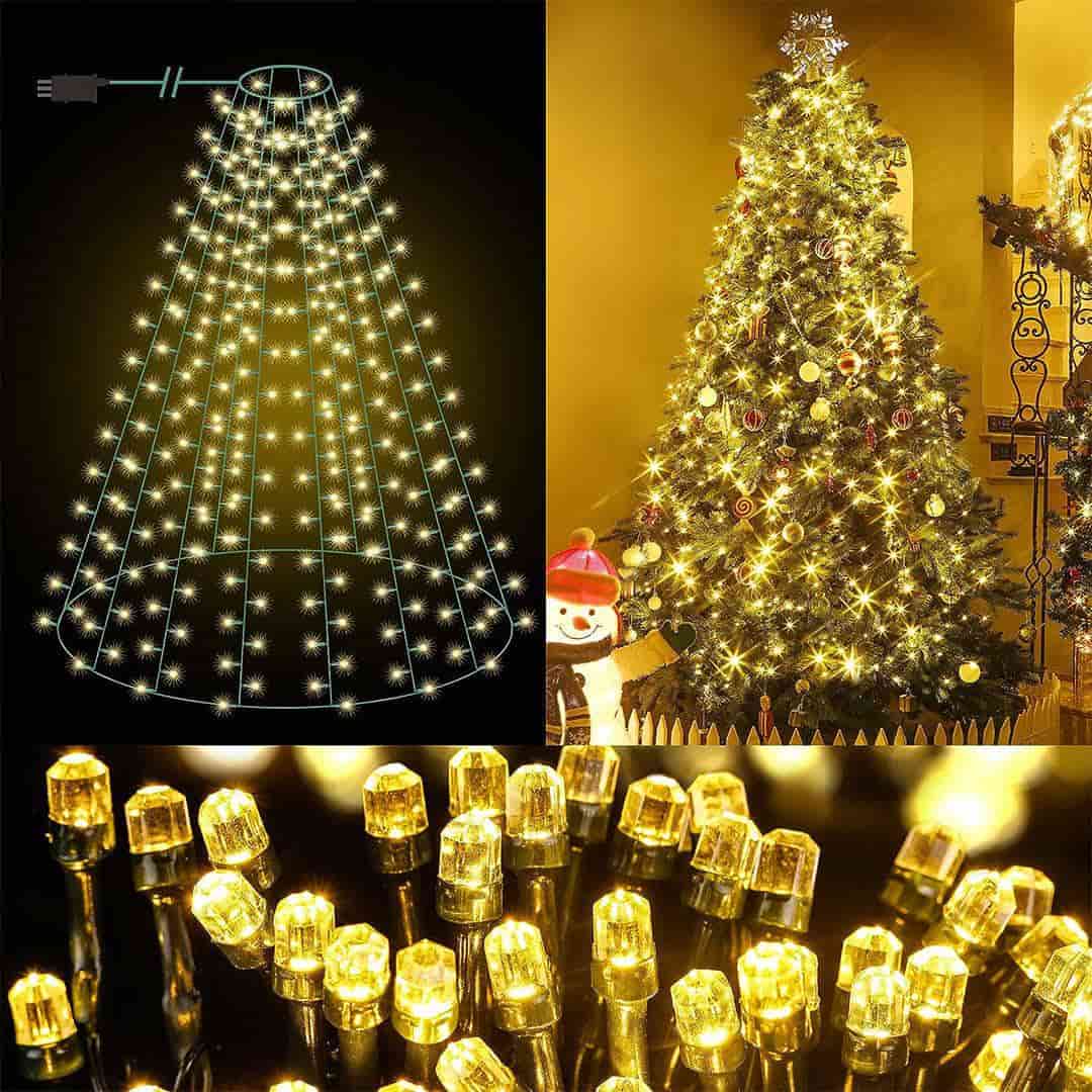 400LED 2M Circular Christmas tree straight lights EU standard - Quntis