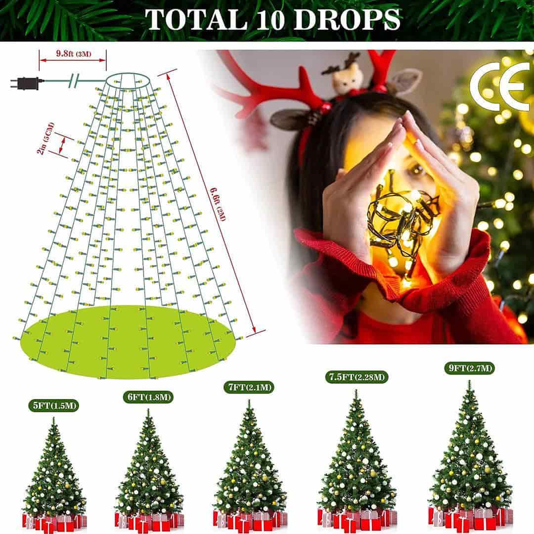 400LED 2M Circular Christmas tree straight lights EU standard - quntis-service