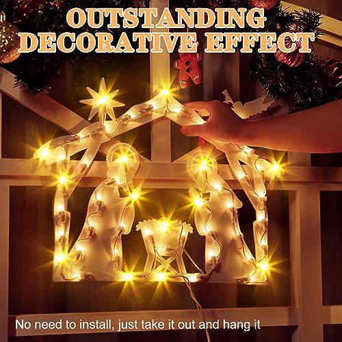 Lighted Nativity Christmas Window Silhouette Hanging Lights (50 LEDs) - quntis-service