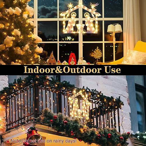 Lighted Nativity Christmas Window Silhouette Hanging Lights (50 LEDs) - quntis-service