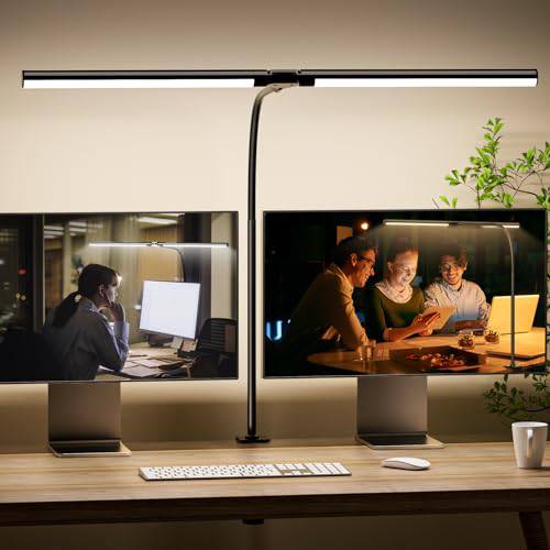 thumbnail image 2 of Honeywell HJ3 Wide LED Desk Lamp With Clamp, 22W Full-Spectrum Eye-Caring Light Bar, 4 Modes, Stepless Dimming, Adjustable Arm For Home Office, Large Desks & Dual Monitors 2 of 11