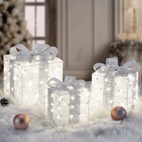 Set of 3 Plug-In  Light Up Christmas Gift Boxes (140 LEDs) - quntis-service