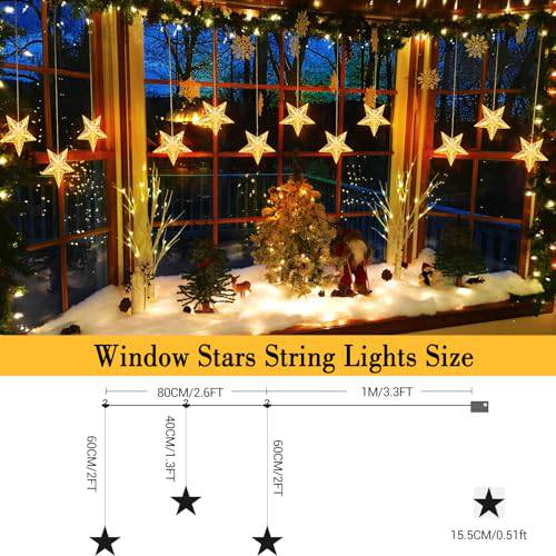 3 Stars Christmas Diamond & Crystal Shape Window Lights(30 LEDs) - quntis-service