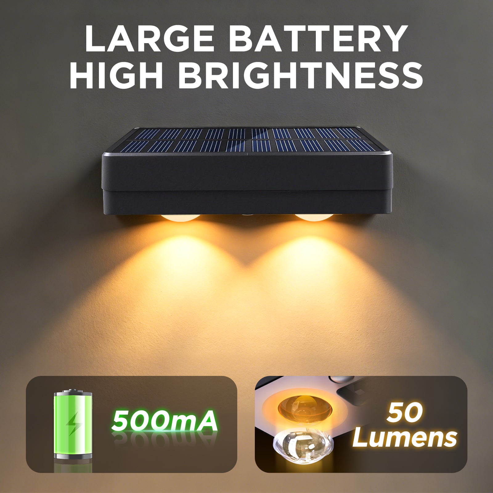 Quntis Solar Fence Lights, 12 RGBCW Color Changing Modes with Memory Function, IP44 Waterproof Outdoor Lighting for Garden, Deck, and Patio (2/4/6/8 Pack)