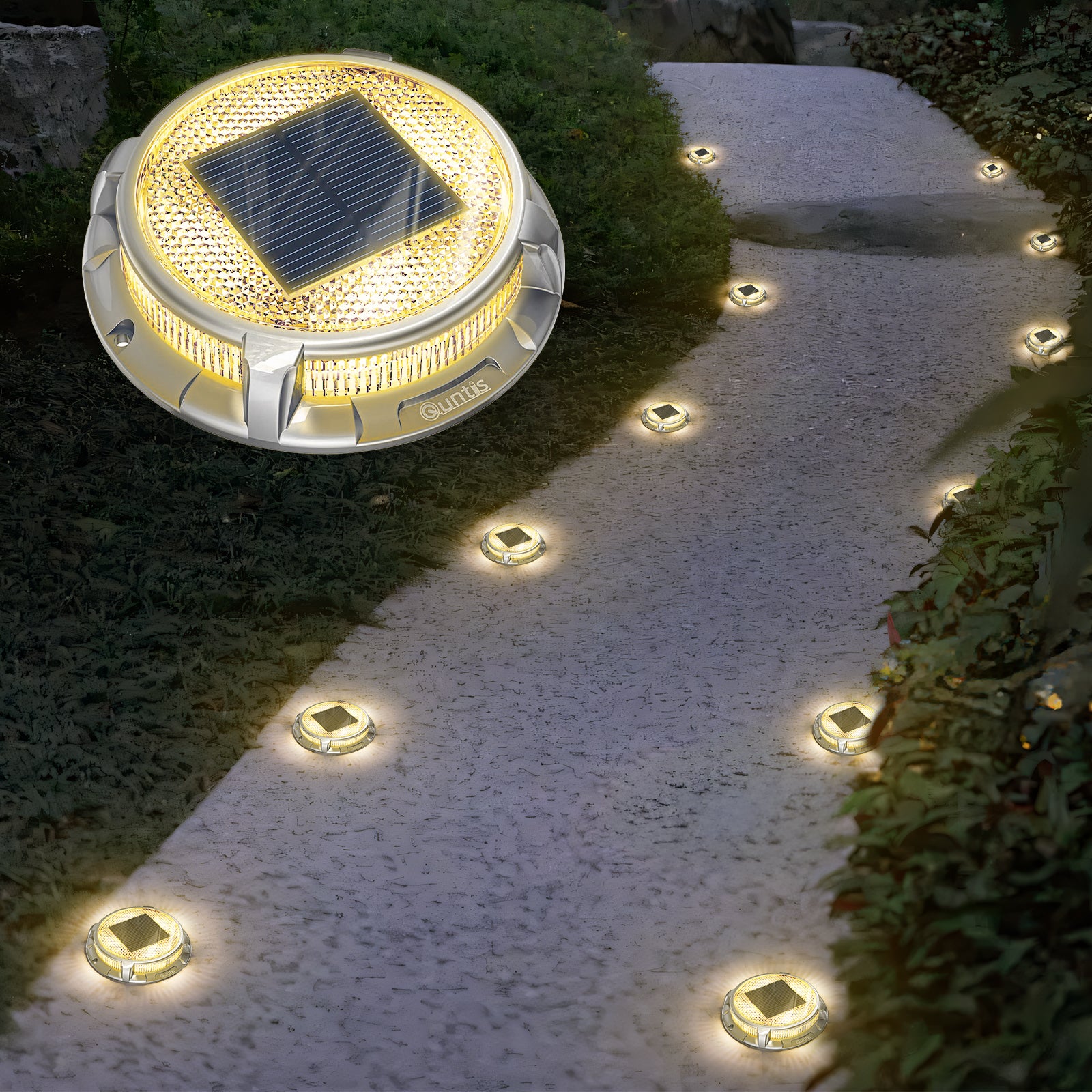 Lampe Solaire Exterieur Jardin,4 Pack Eclairage De Jardin Solaire Extérieur Avec Colorée LED Et Blanche Chaude,eclairage Solaire Lumière Étanche Pour Allée,patio,pelouse,cour,chemin, Trottoir [Classe - Foto 7