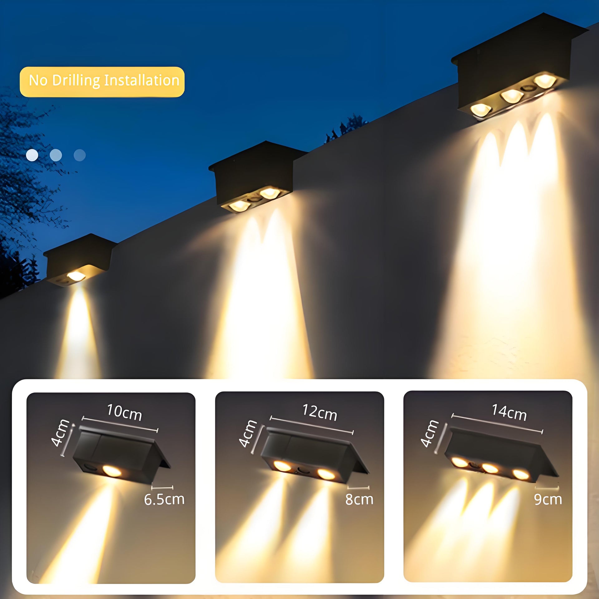 GEARLITE Luci Solari Esterno, 4 Pezzi Applique Da Esterno Al - Foto 11