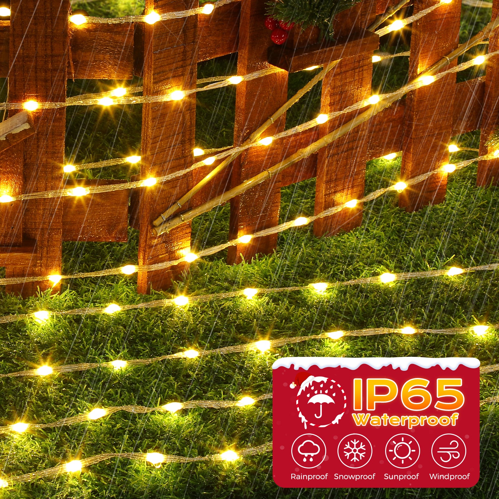 Quntis Christmas Chasing Rope Lights, 20M/65ft 400 LEDs Warm White Rope Lights, IP65 Waterproof LED Tube Light with 9 Modes, Mains Powered Christmas Lights for Xmas Tree, Garden & Outdoor Décor