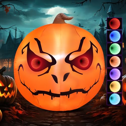 Outdoor Halloween Inflatables Pumpkin with 3D Infinty Mirror Tunnel Li