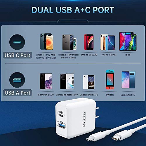 6.6FT 20W 2-Port Fast Charger with USB C to Lightning Cable - quntis-service