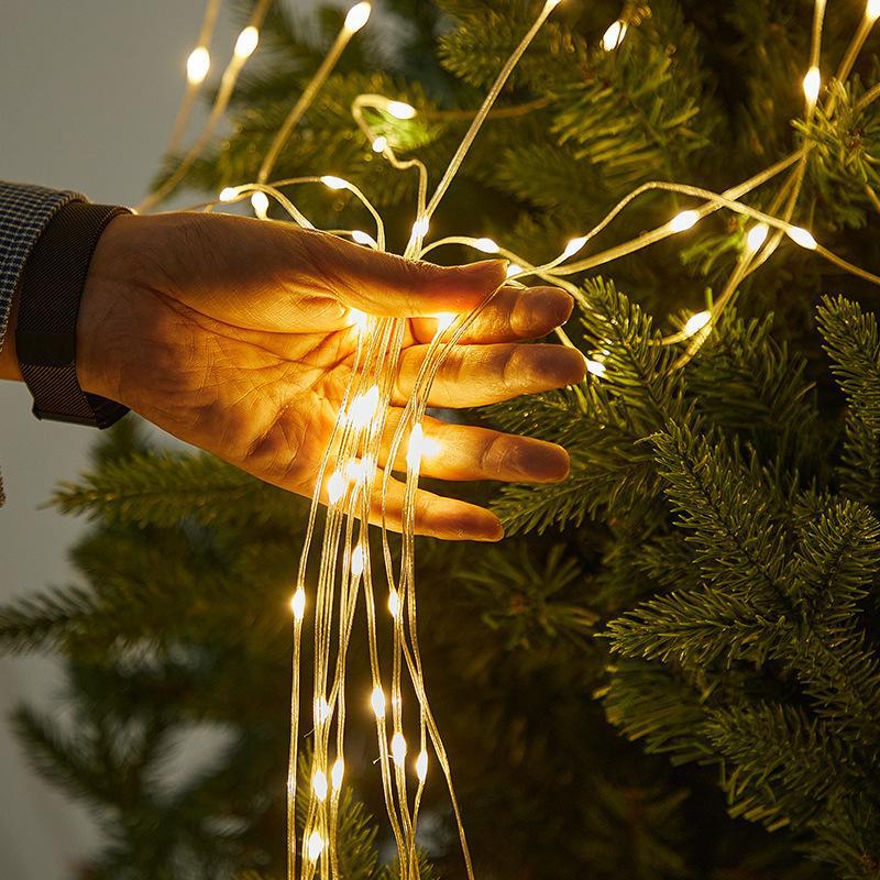 Quntis Lumières de Cascade Étoile de Noël IP44 2M – Lumières de Sapin de Noël Extérieures à Brancher pour une Ambiance Festive & Décorations de Fête