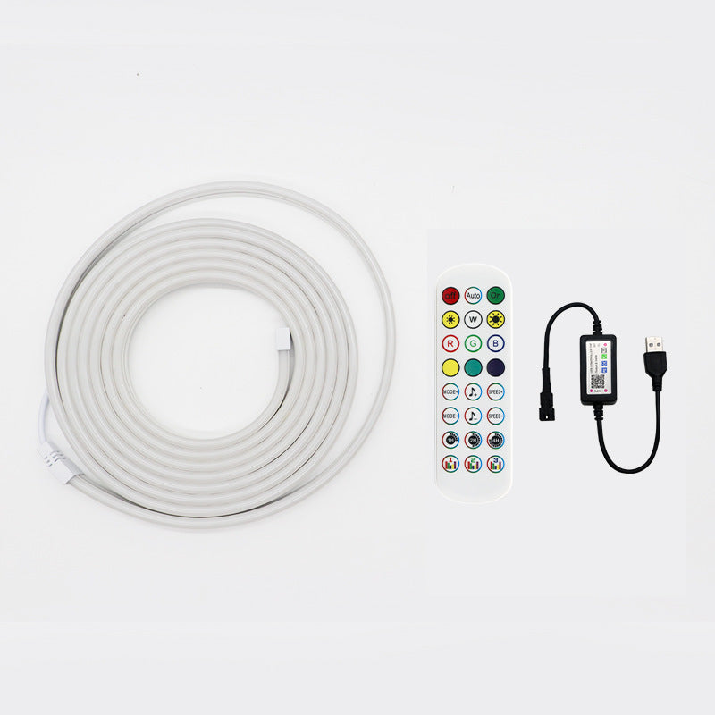 USB RGB неоновая светодиодная лента ¨C 5V Bluetooth управление через приложение, силиконовая водонепроницаемая светодиодная лента с активацией музыкой