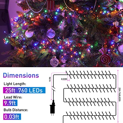 760 LEDs 25FT Firecrackers Lights with 8 Modes Decor Fairy Lights, UL Certified (2 COLOR) - quntis-service