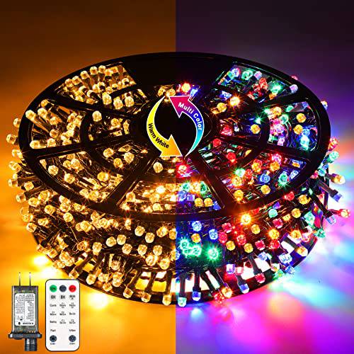 164FT 1000 LED Christmas Lights Outdoor, [Remote & Timer] Multicolor Diamond Style Christmas String Lights 11 Modes - quntis-service