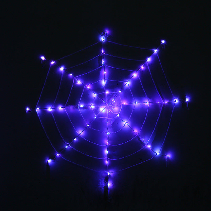 3.6m Halloween Spider Web String Lights with Remote – Spooky LED Web Decor for Indoor & Outdoor Parties
