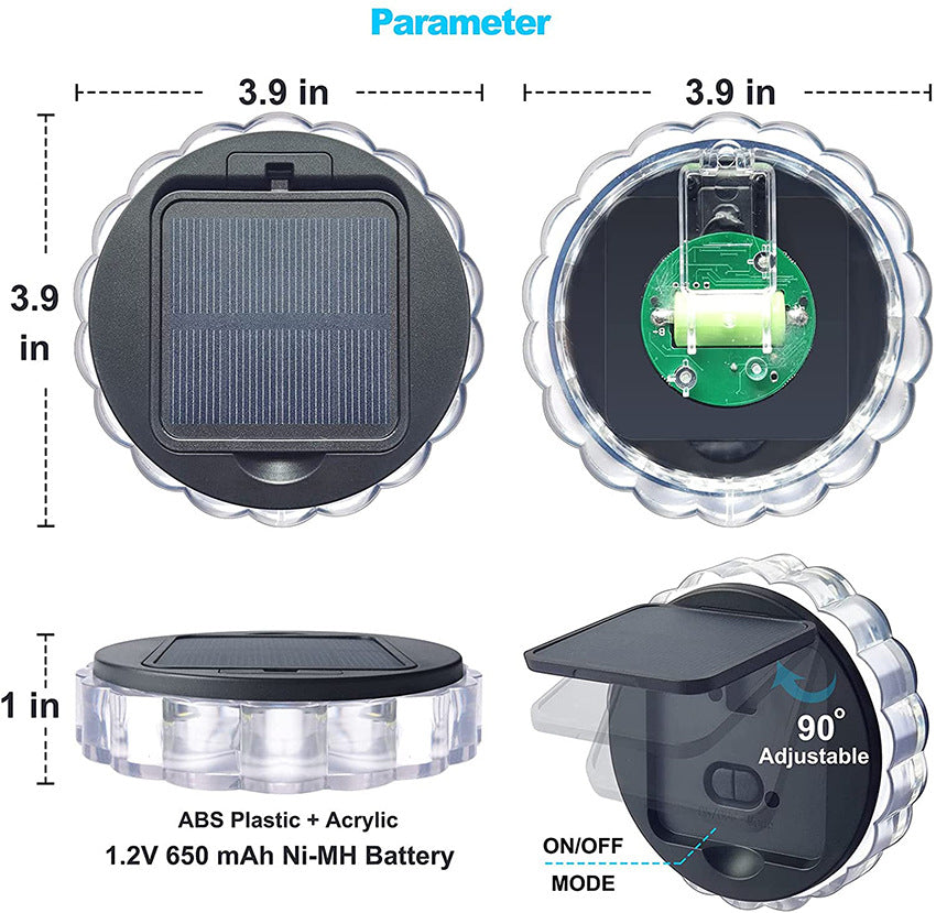 Luzes de Parede Solares 6-Pack, Ligação/Desligação Automática, Lâmpadas Impermeáveis para Cerca e Jardim