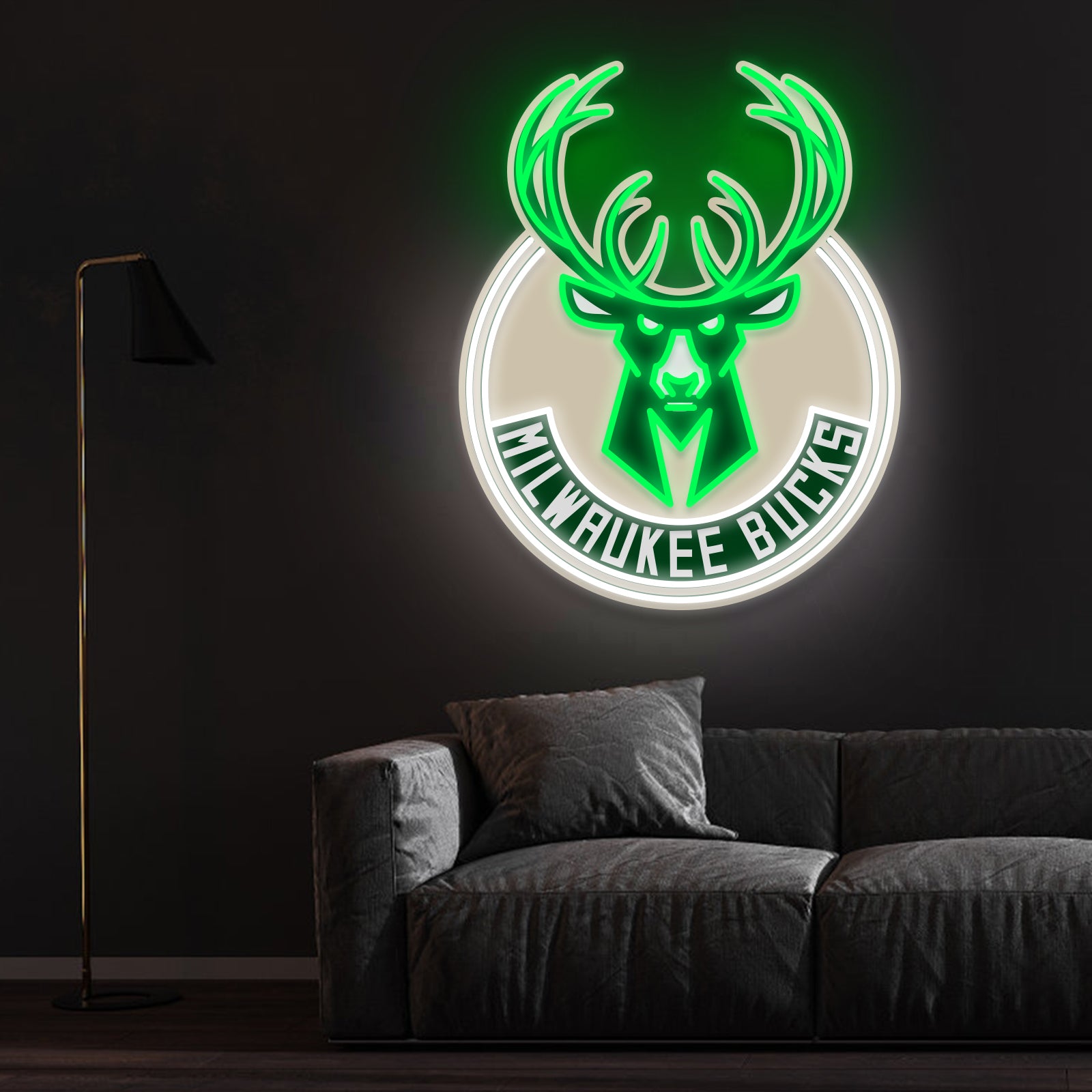 Milwaukee Bucks Neon Sign - "Fear The Deer" LED Art