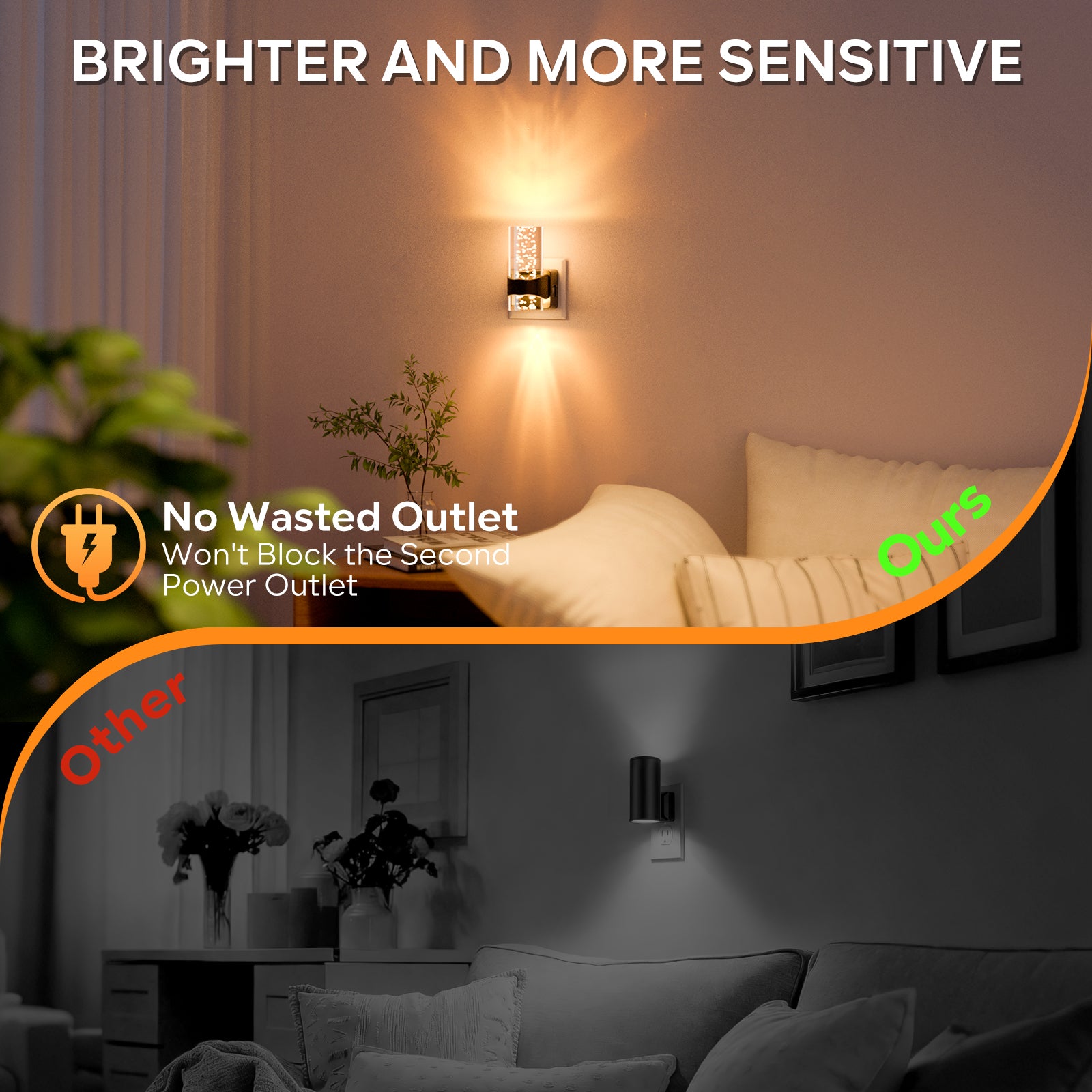 2-Pack Circular Crystal Bubble Lamps: Eye-Care Soft Lighting, Sleek Black Base for Bedroom & Hallway