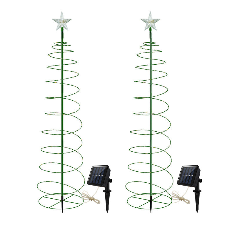 Lumières de Noël solaires ¨C Lumières en étoile en fil de cuivre en fer pour la décoration de jardin, pelouse et patio
