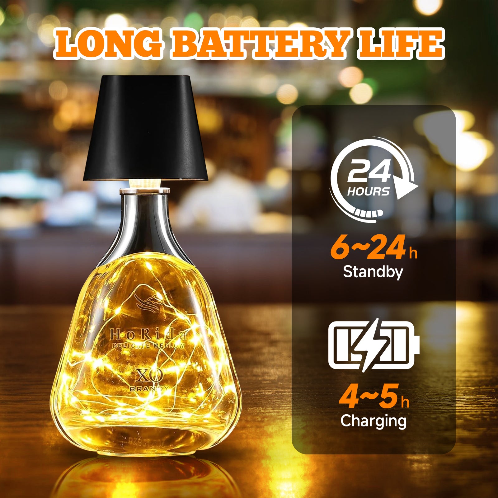 Quntis Cordless Bottle Lamp, Rechargeable LED Wine Bottle Light, Touch Bottle Table Lamp with 2M 40 LED Copper Wire, 3 Color Temperatures Dimming Dining Bar Light for Bedrooms Restaurants Bars