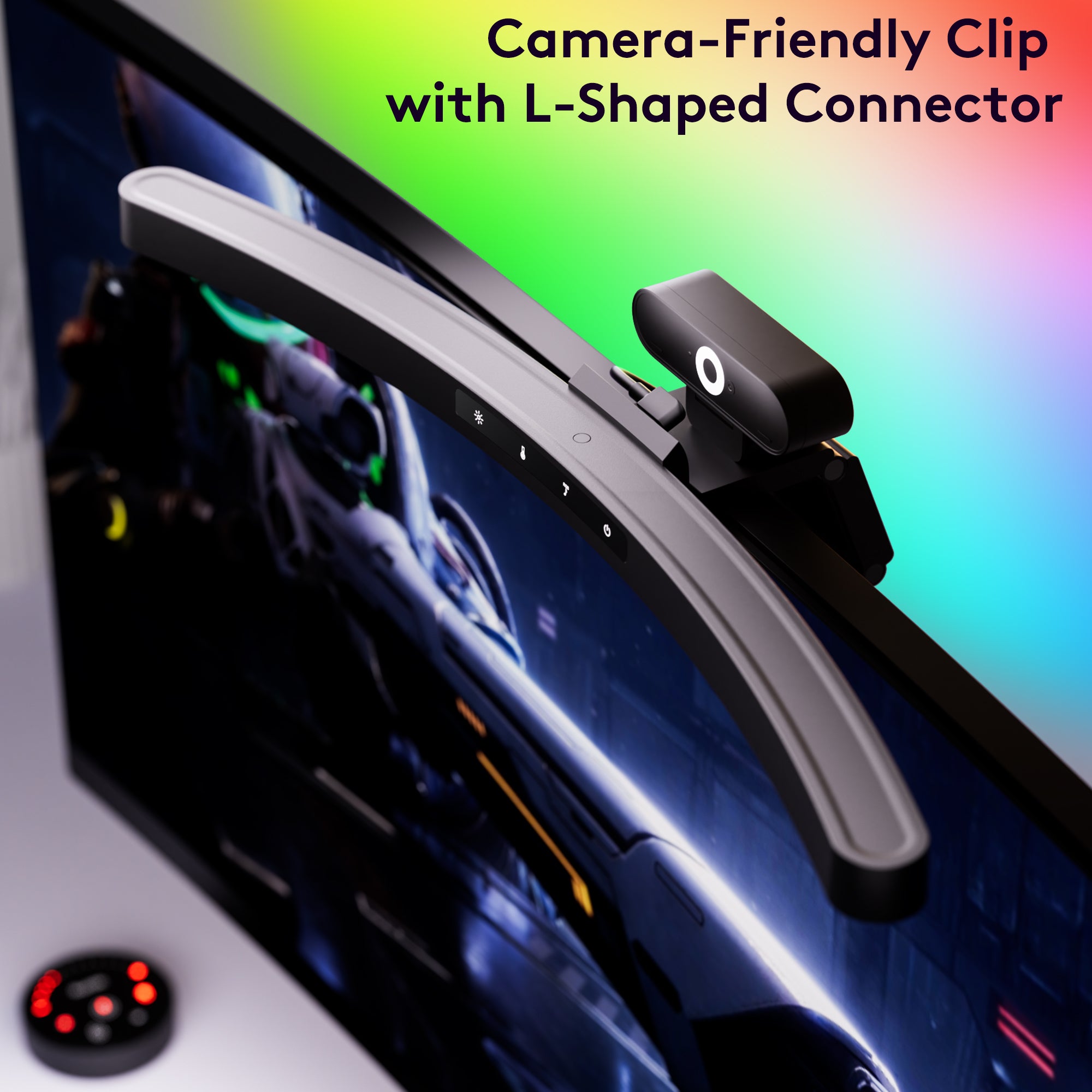 Quntis Curved Monitor Light Bar with Dual Control – Adjustable Brightness & Color Temperature, 11 RGB Modes, Designed for Curved Screens