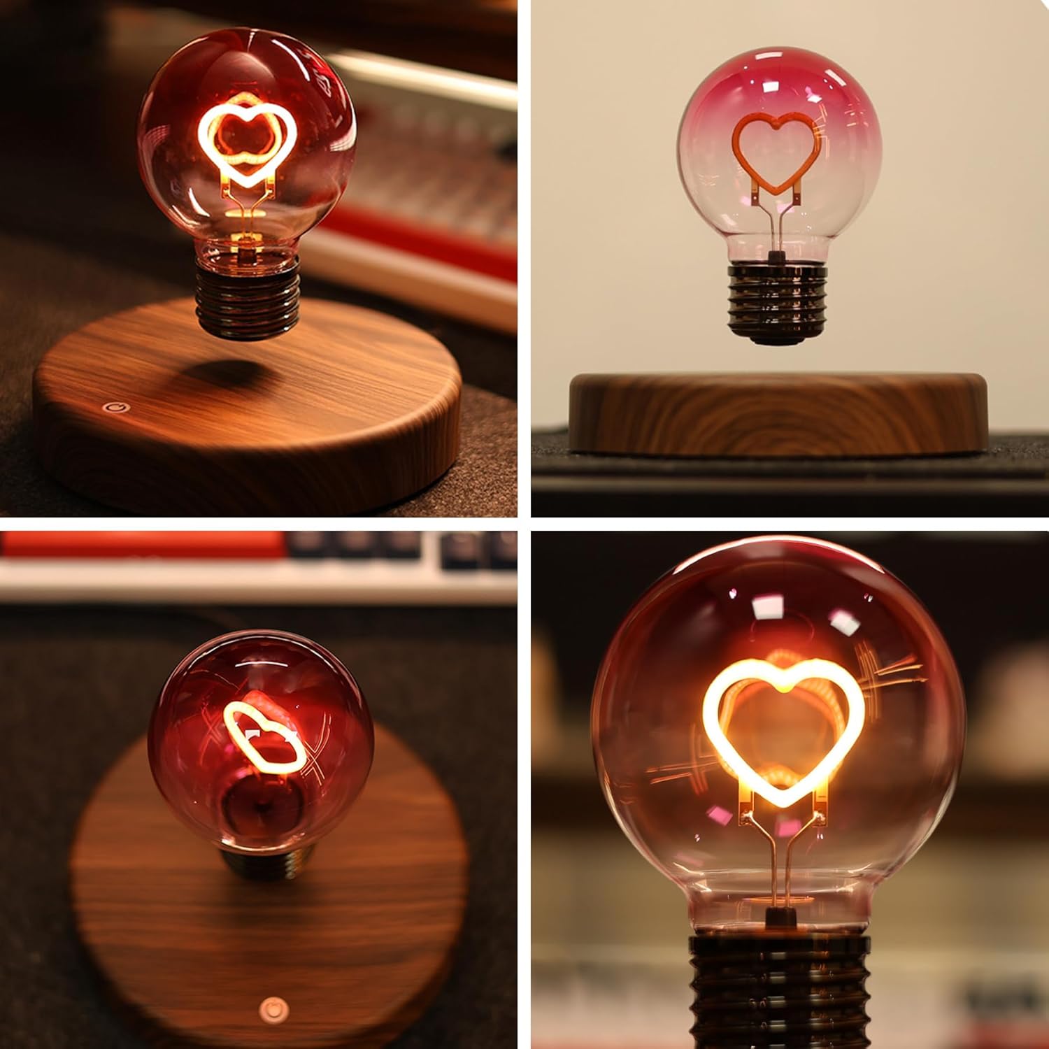 Magnetic Levitating Heart Bulb – Unique Romantic Gift for Birthday & Love