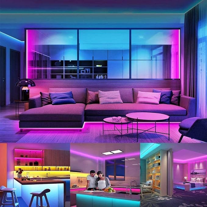 Control remoto de tira de luz RGB, tira de luz montada en la pared en la habitación para la sala de estar, cocina y fiesta.