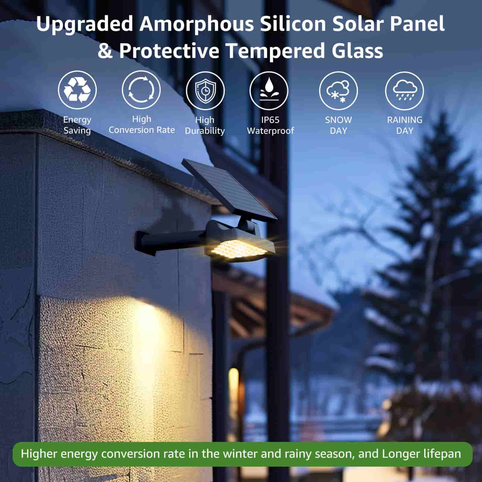 Solar 3000K Warm WhiteSpotlights Outdoor IP65 Waterproof,(4Pack) - Quntis