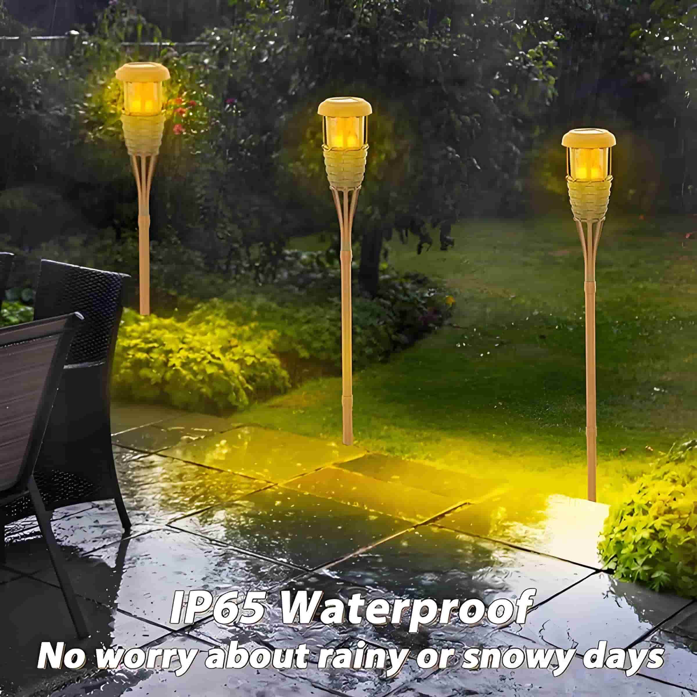 Luci solari da esterno a fiamma tremolante, Decorazioni da esterno per patio, sentiero e giardino