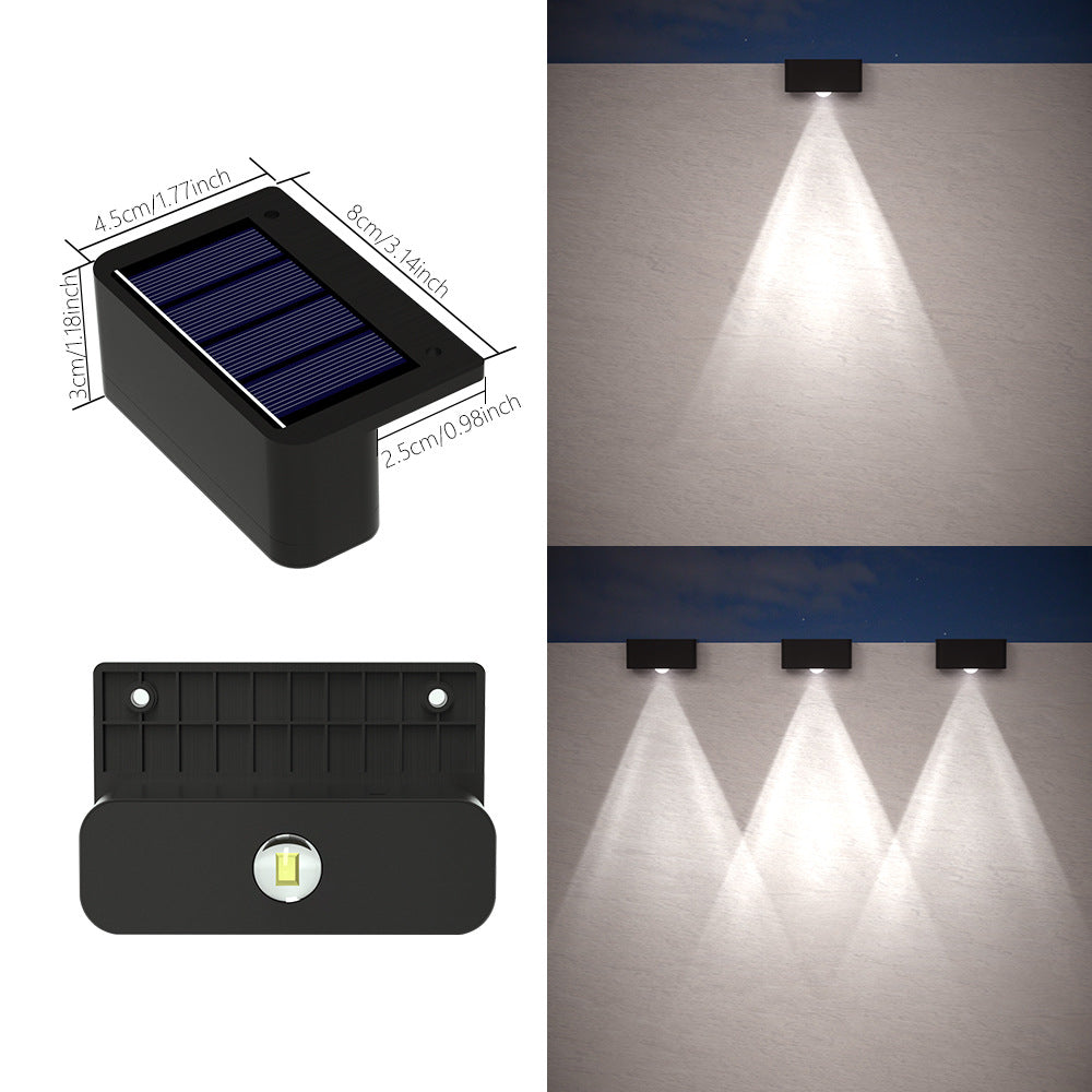 Solar Outdoor LED Wall Lights Waterproof Step Lights Fence Decorative Wall Washer Lights for Patio, Garden, Pathway, and Railing Ambience