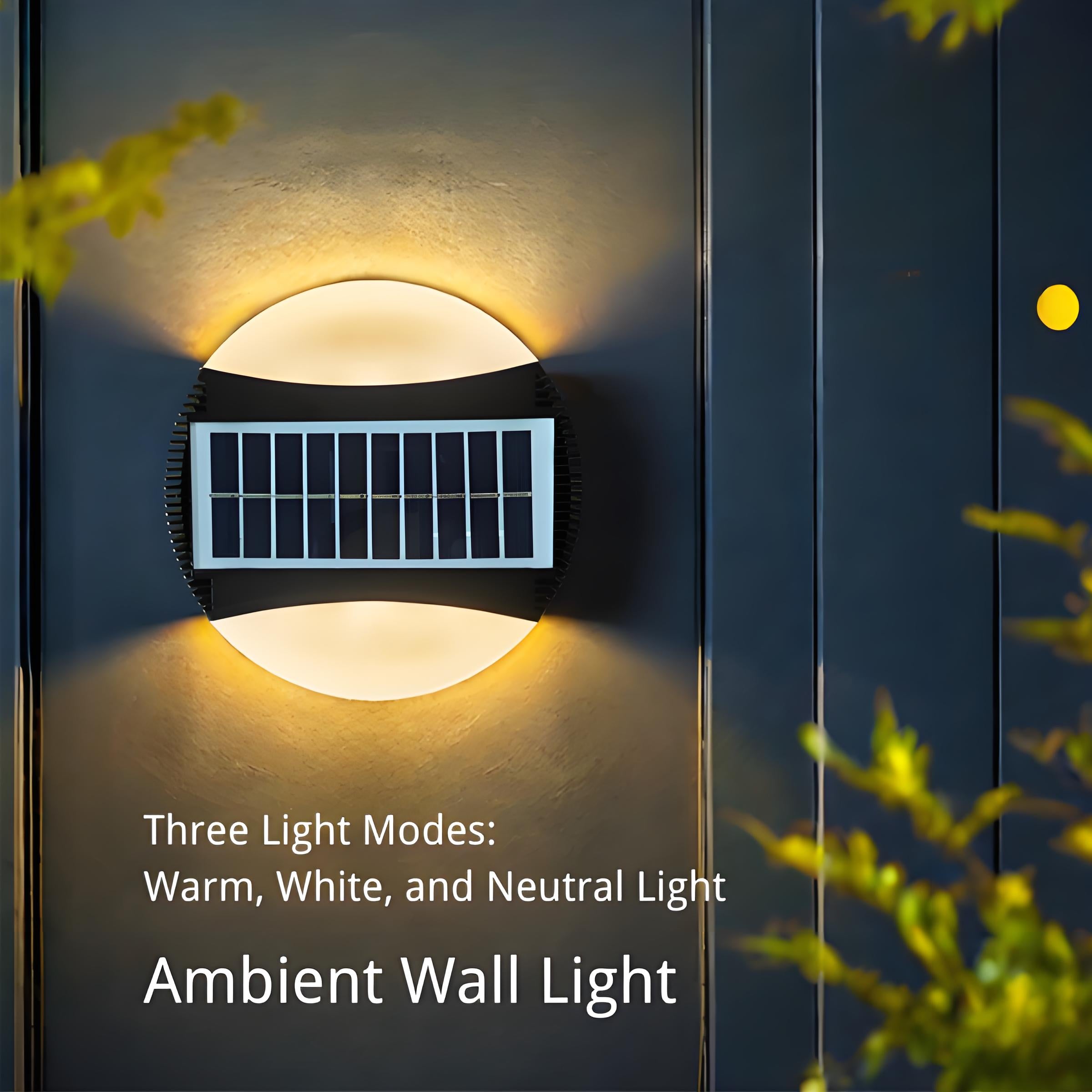 Luz de Parede Solar para Exterior – Luz de Decoração LED à Prova de Água para Jardim e Escadas