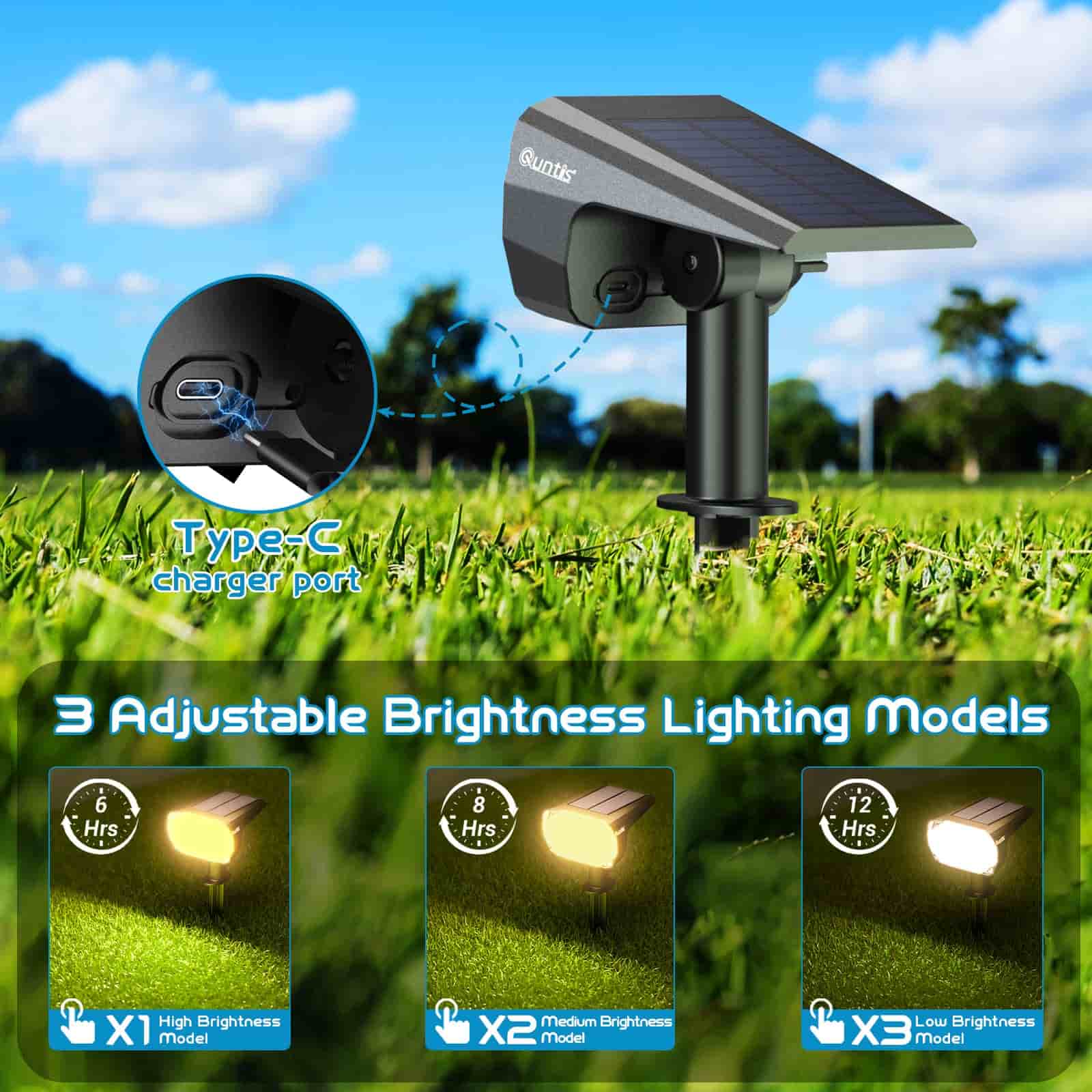 Solar Spot Lights Outdoor 6 Pack - Quntis