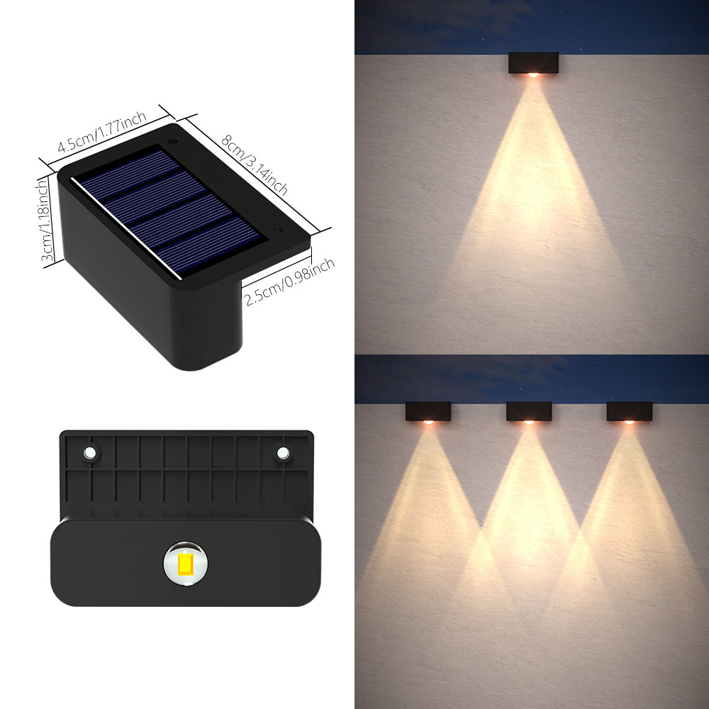 Solar Outdoor LED Wall Lights Waterproof Step Lights Fence Decorative Wall Washer Lights for Patio, Garden, Pathway, and Railing Ambience